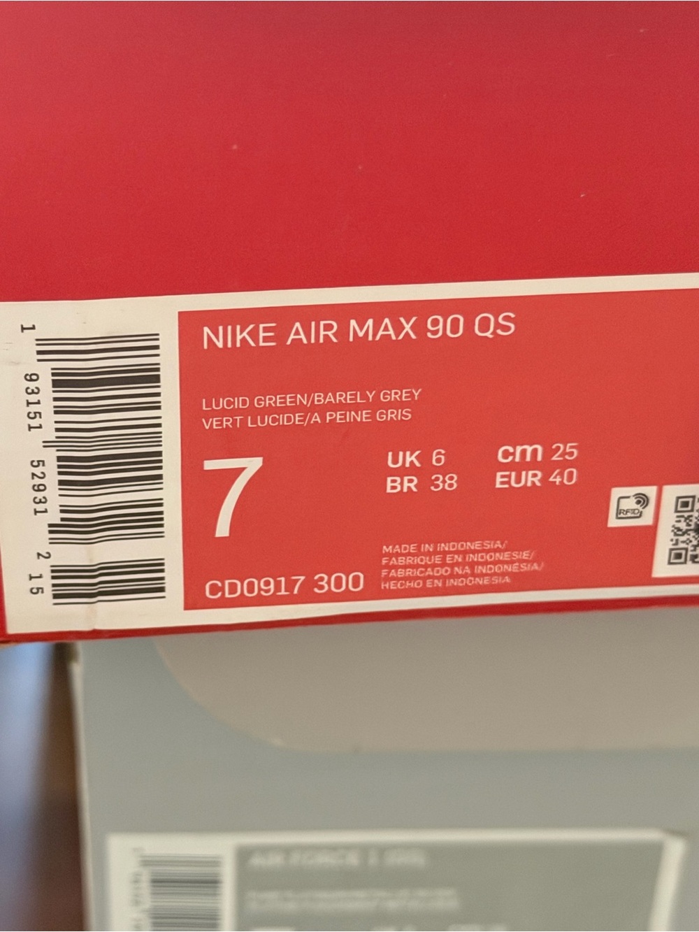 Nike Air Max 90 QS Sneakers - Lucid Green/Barely Grey